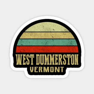 WEST DUMMERSTON VERMONT Vintage Retro Sunset Magnet