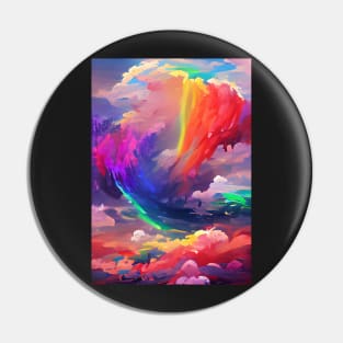 ABSTRACT RAINBOW ON THUNDERCLOUDS Pin