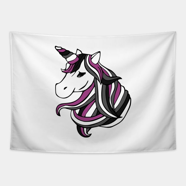 Asexual Flag Unicorn Tapestry by MarcyRangel