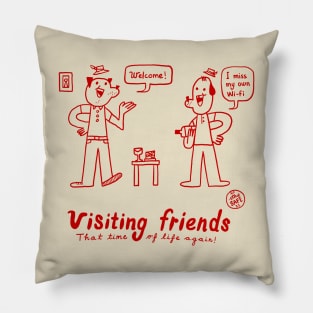 Visiting Friends Pillow