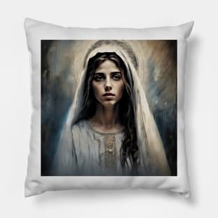 impression about delicate beauty of Holy Mary Pillow