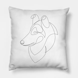 Rough Collie - one line dog Pillow