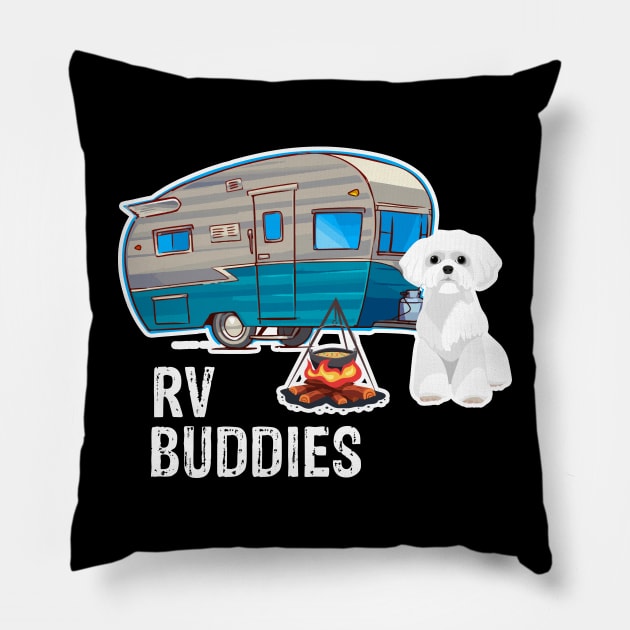 Westie Dog Rv Buddies Pet Lovers Funny Camping Camper Pillow by franzaled