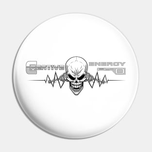 WEIRDO - Creative Energy Flo - Skull - Black and White - White Pin