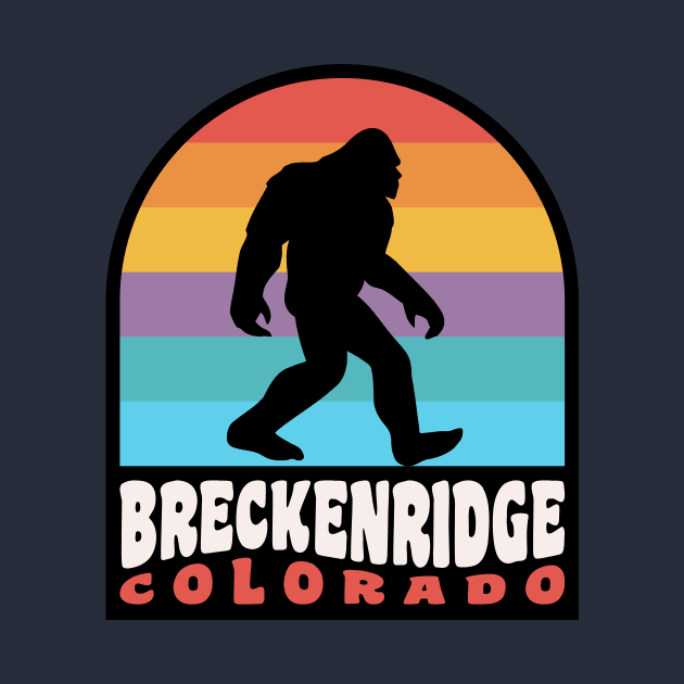 Breckenridge Colorado Bigfoot Sasquatch Retro Sunset by PodDesignShop
