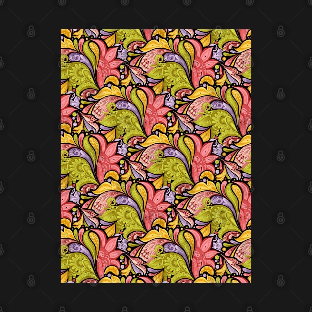 Floral Pattern in Paisley Garden Indian Style by lissantee