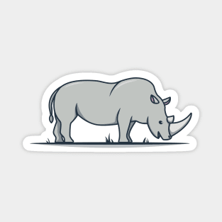 Simple and Cute Rhinoceros - Wild Adventure Magnet