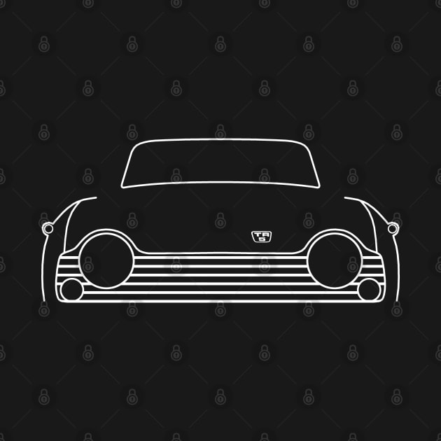 Triumph TR5 classic car outline graphic (white) by soitwouldseem