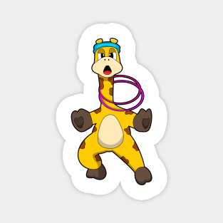 Giraffe at Fitness with Swing ring Magnet