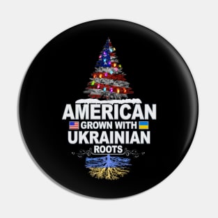 Christmas Tree  American Grown With Ukrainian Roots - Gift for Ukrainian From Ukraine Pin