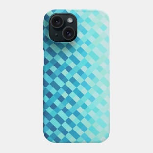 Aqua Blue Light Abstract Grid Pattern Design Phone Case