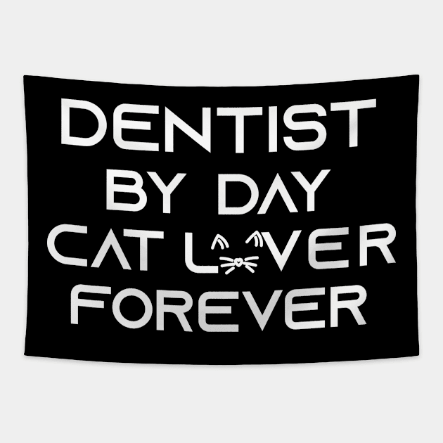 dentist cat dad Tapestry by Elhisodesigns