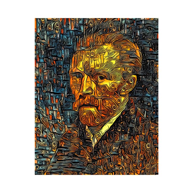 Van Gogh self portrait art by Montanescu