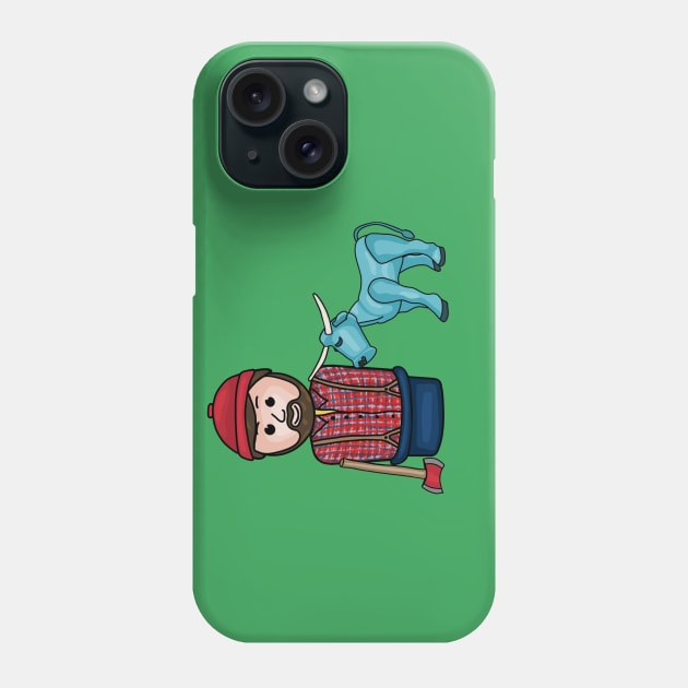 Paul Bunyan and Babe the Blue Ox Phone Case by Slightly Unhinged