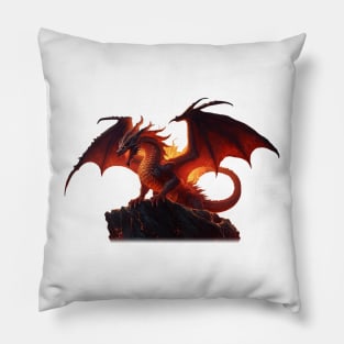 Dragon Mythological Dragon Lovers Red Pillow