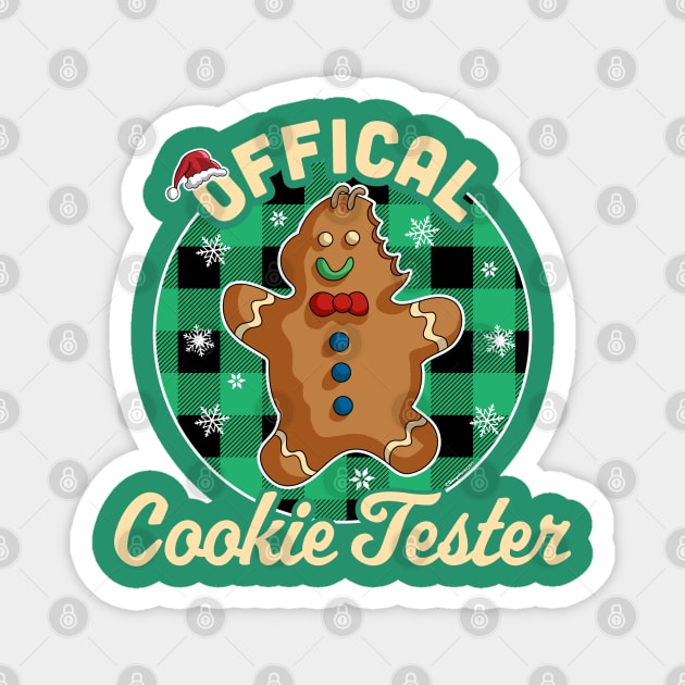 Official Cookie Tester Christmas Baking Team Gingerbread Man Magnet by OrangeMonkeyArt