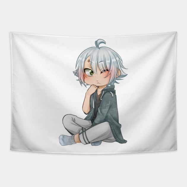 Anime chibi boy Tapestry by Anet Garol