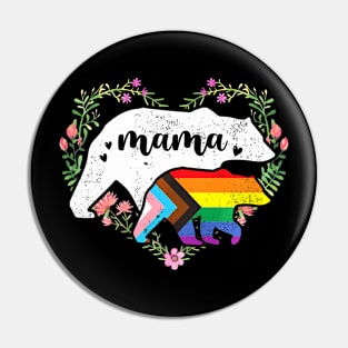 LGBTQ Mama Bear Progress Pride Flag Gay Equal Rights Pin