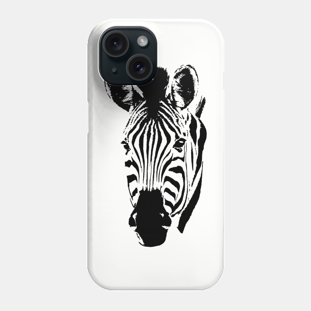 Zebra Close-up in Graphic Pen and Ink Style Phone Case by scotch