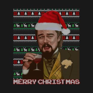 leonardo dicaprio django laughing - ugly christmas sweater T-Shirt