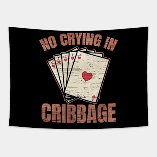 No Crying in Cribbage Card Game Tapestry