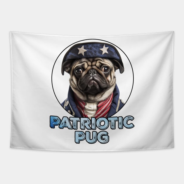 Patriotic Pug Tapestry by Corrie Kuipers