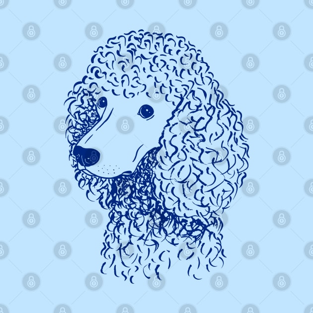 Poodle (Light Blue and Blue) by illucalliart