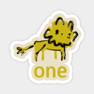 Lion -One- First Birthday Magnet