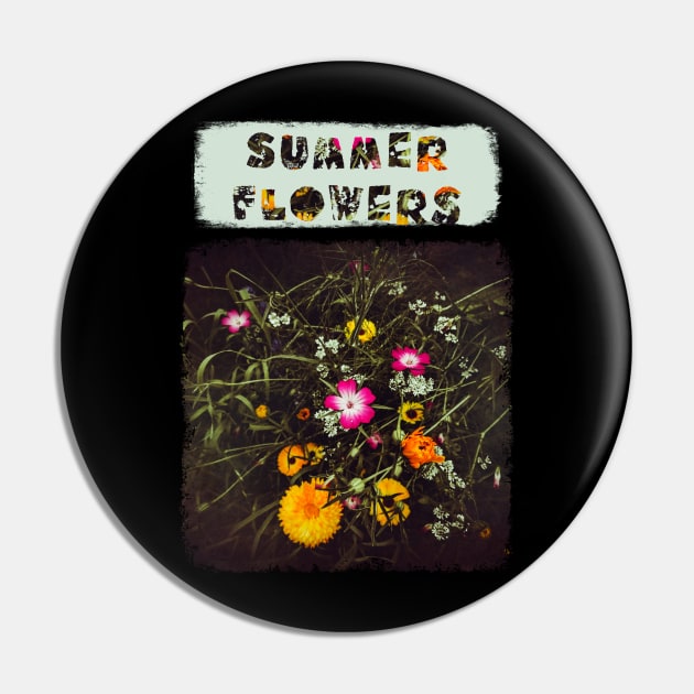 Summer Flowers in a Field Pin by DyrkWyst