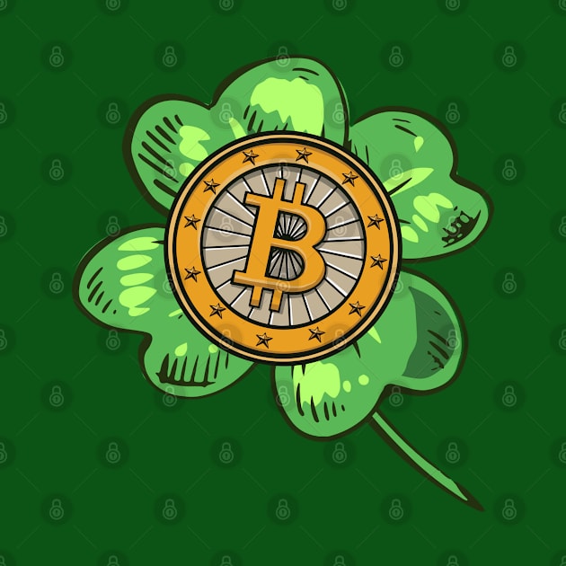 Bitcoin Is My Lucky Charm Clover Leaf St Patrick's Day by az_Designs