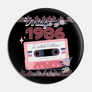 Vintage 1986 Limited Edition Music Cassette Birthday Gift Pin