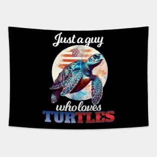 Just a Guy Who Loves Turtles Tapestry