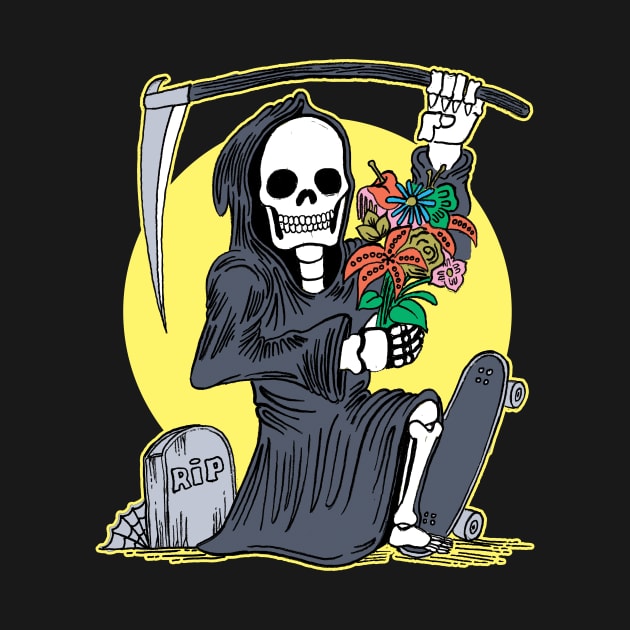 Death Holding a Flower Bouquet by Tobe Fonseca by Tobe_Fonseca