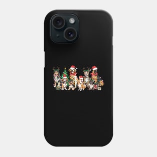 Christmas Lights Xmas Dog Tree Cute Funny Puppy Dogs Xmas Phone Case