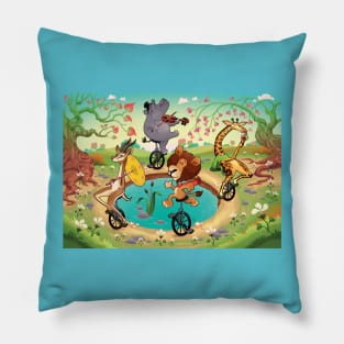 Unicycle Forest Pillow