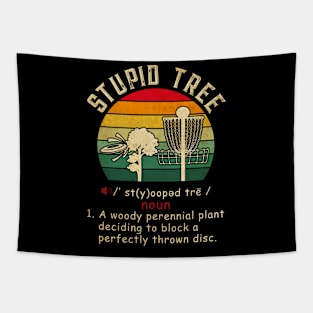 Stupid Tree Disc Golf Vintage Funny Frisbee Disc Golf Tapestry