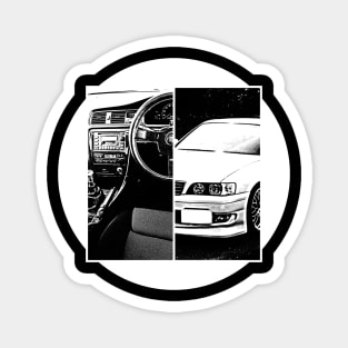 TOYOTA CHASER JZX100 Black 'N White 5 (Black Version) Magnet