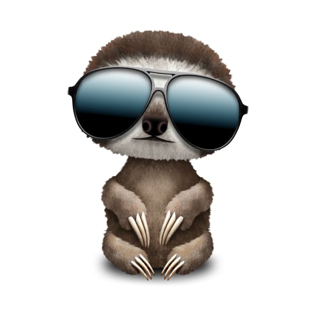 Cool Baby Sloth Wearing Sunglasses by jeffbartels