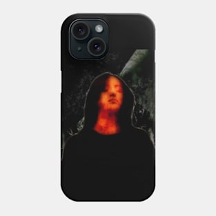 Beautiful girl, with closed eyes. Dark but beautiful. Green, red and orange. Phone Case