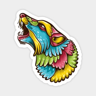 abstract wolf head illustration Magnet