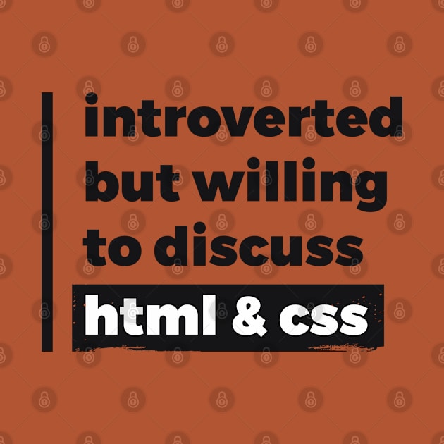 Introverted but willing to discuss HTML & CSS (Pure Black Design) by Optimix