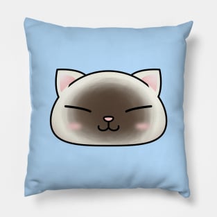 Cute Seal Point Cat Face Pillow