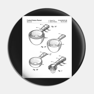 Measuring Spoons Patent - Baker Chef Kitchen Cafe Decor Art - White Pin