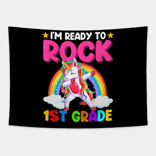 Im Ready To Rock 1St Grade Unicorn Back To School Tapestry