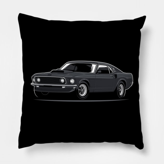 Mustang 429 Boss Pillow by afrcreativeart