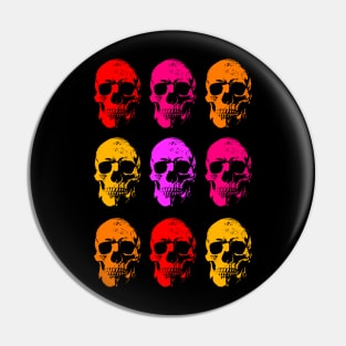 colorful linear skull art Pin