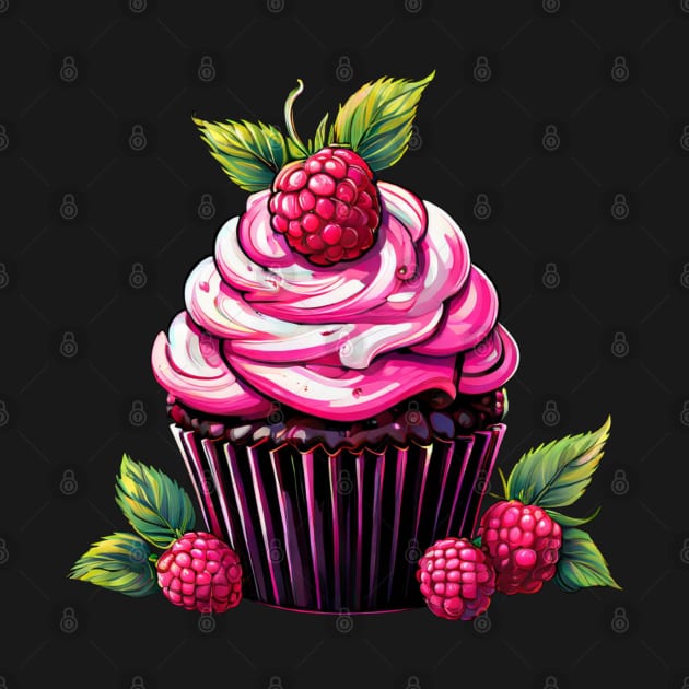 A Raspberry Cupcake Illustration Design by Sonja818