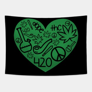 420 Green Heart Tapestry