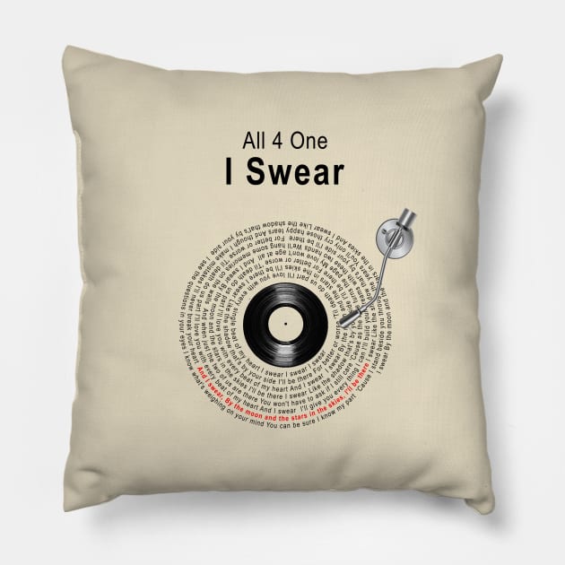 I SWEAR LYRICS ILLUSTRATIONS Pillow by Vansa Design