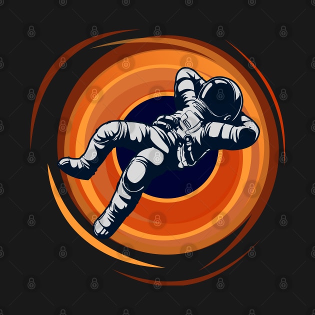 Relax stay calm astronaut black hole by AshArtNdesign